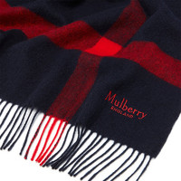 Mulberry/玛珀利2020新款大号羔羊毛格子围巾 VS4246（深军蓝色U125）