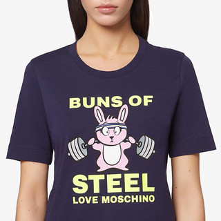 Love Moschino/莫斯奇诺 20秋冬 女士Buns Of Steel平纹针织T恤 W4F152IM387620A （040、白色0A00）