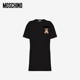 Moschino 莫斯奇诺 女士泰迪刺绣平针织连衣裙 V0469554020A 黑色1555 040