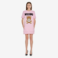 MOSCHINO 莫斯奇诺 女士泰迪刺绣摇粒绒连衣裙 V0452552720A 粉色1222 038