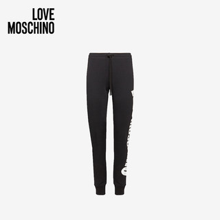 Love Moschino/莫斯奇诺 20秋冬 女士扭曲徽标棉质慢跑长裤 W142418M405520A （044、黑色0C74）