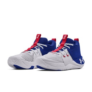 UNDER ARMOUR 安德玛 Embiid 1 中性篮球鞋 3023086-107 白色/蓝色 40