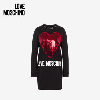 Love Moschino/莫斯奇诺 20秋冬 女士心形徽标连衣裙 W584717M405520A （040、黑色4049）