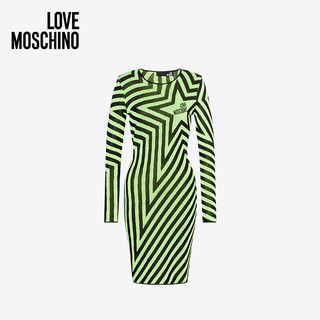 Love Moschino/莫斯奇诺 20秋冬 女士Flashy Star提花连衣裙 WS09R10XA0936004 （040、绿色6004）