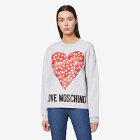 Love Moschino/莫斯奇诺 20秋冬 女士Flowery Heart棉绒运动衫 W640401M4055A966 （038、黑色0C74）