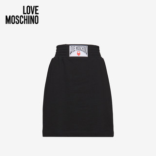 Love Moschino/莫斯奇诺 20秋冬 女士心形壶铃棉质迷你裙 W155080M40550C74 （042、黑色0C74）