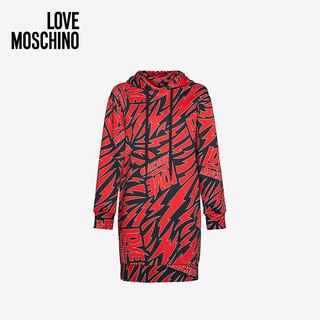 Love Moschino/莫斯奇诺 20秋冬 女士闪电图案棉质连衣裙 W5B2400M424920A（044、红色0018）