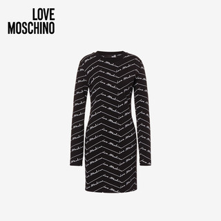 Love Moschino/莫斯奇诺 20秋冬 女士签名徽标弹力连衣裙 W5C0000E219220A （038、黑色0020）