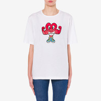 Love Moschino/莫斯奇诺 20秋冬 女士心形肌肉印花平针织T恤 W4F8735M38760A00 （044、白色0A00）