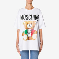 MOSCHINO/莫斯奇诺 21春夏 女士ITALIAN泰迪熊T恤 ZPV0721 2040 1001 （L、白色1001）