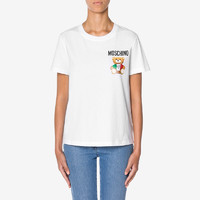 MOSCHINO/莫斯奇诺 21春夏 女士 ITALIAN泰迪熊平纹针织T恤（040、白色1001）