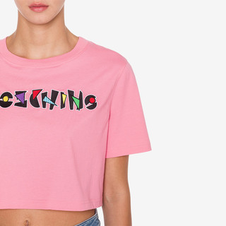 MOSCHINO/莫斯奇诺 21春夏 女士 几何徽标短款T恤 070505401207 （042、粉色1207）