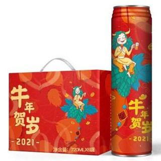 青岛亮动原浆啤酒720ml*6罐整箱礼盒装 12度 美式艾尔 精酿啤酒 720*6高升罐 *4件