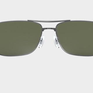 Ray-Ban 雷朋 太阳镜墨镜方形复古偏光驾驶司机镜运动眼镜0RB3522可定制送男友 004/9A枪色镜框绿色镜片 尺寸64