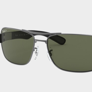 Ray-Ban 雷朋 太阳镜墨镜方形复古偏光驾驶司机镜运动眼镜0RB3522可定制送男友 004/9A枪色镜框绿色镜片 尺寸64