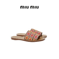 Miu Miu/缪缪织物凉鞋5XX427-3L74（35、桃红色）