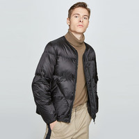 【轻薄保暖】白鸭绒潮流多色羽绒服外套S|420412019 XXL 黑色BLACK