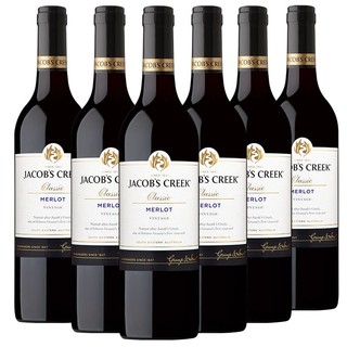杰卡斯（Jacob’s Creek） 经典梅洛干红葡萄酒 750ml*6 整箱装 澳大利亚进口红酒