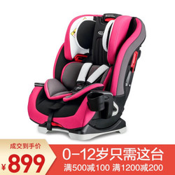 美国GRACO葛莱儿童汽车安全座椅 0-4-12岁车载新生婴儿宝宝座椅双向安装可躺可座 基石粉色