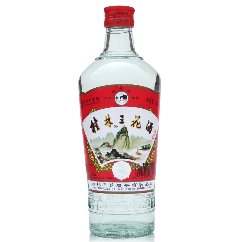 桂林三花 玻瓶 52%vol 米香型白酒 480ml 单瓶装