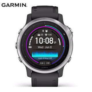 佳明（GARMIN）Fenix 6S运动版银色黑色智能手表 运动手表（无线支付 血氧测量 多卫星系统导航 安全与追踪）