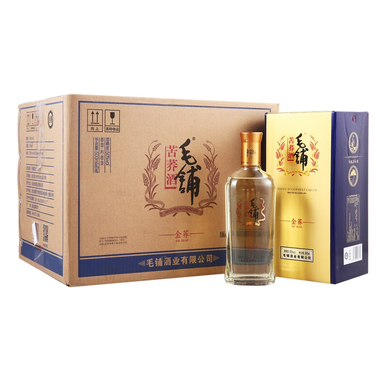 劲牌 毛铺系列 金荞 50%vol 白酒 500ml*6瓶 整箱装