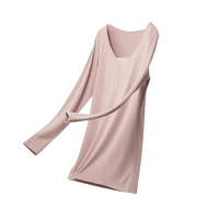 DAPU 大朴 女士V领保暖上衣 AE6N08204 肤色 XL