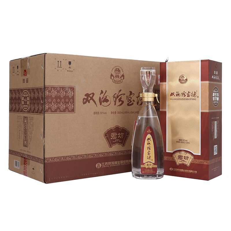 雙溝 珍寶坊之君坊 52度 整箱裝高度白酒 (480ml 20ml)*6瓶(內含3個禮