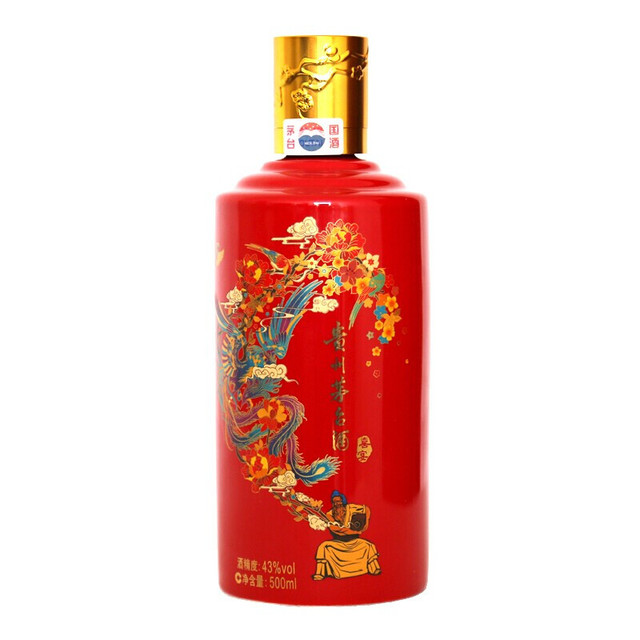 MOUTAI 茅台喜宴中国红43%vol 酱香型白酒500ml 单瓶装【报价价格评测