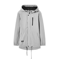 A21 男士中长款连帽风衣 R493114030 中灰 L