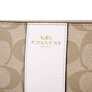 COACH 蔻驰 女士PVC零钱包 F58035 IMDQC 卡其白色 迷你