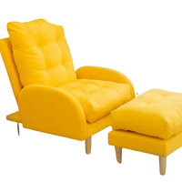 将勋 布艺单人沙发 明黄色 带脚踏