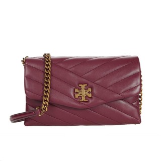 TORY BURCH 汤丽柏琦 KIRA系列 女士皮质斜挎包 9522059 酒红色