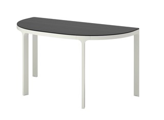BEKANT 贝肯特 会议桌 黑色白蜡木贴面, 白色 140x70 厘米