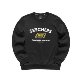 SKECHERS 斯凯奇 新年系列 男子运动卫衣 L121M078-0018 碳黑 XXXL