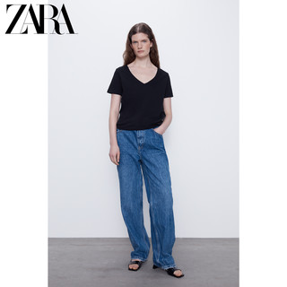 ZARA 00962270800 女装V领T恤