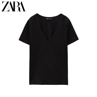 ZARA 00962270800 女装V领T恤