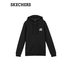 Skechers斯凯奇男装针织连帽卫衣休闲运动外套L320M152 碳黑/0018 XL *4件