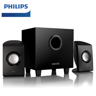 飞利浦（PHILIPS）SPA1330电脑音箱 音响 台式笔记本桌面2.1声道有源重低音木质低音炮 黑色