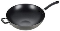 T-fal Ultimate 硬质阳极氧化不粘锅，炒锅，黑色，灰色，14英寸（约35.56厘米）