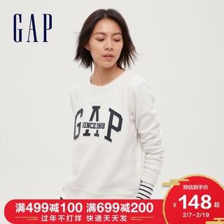 Gap女装LOGO碳素软磨保暖抓绒保暖卫衣625773秋冬新款运动上衣