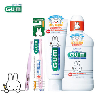 日本GUM米菲儿童(0-12岁)系列进口套装（牙刷*1+牙膏水果味70g*1+漱口水水果味250ml*1） *2件