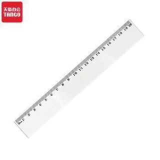 天章办公tango探戈20cm直尺刻度尺办公学习通用透明塑料尺子绘图测量
