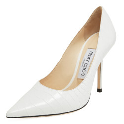 JIMMY CHOO 周仰杰 女士LOVE 100系列白色牛皮尖头浅口高跟鞋 LOVE 100 CCL 194 LATTE 38