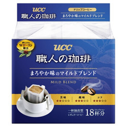 UCC 悠诗诗 滴滤挂耳式职人咖啡粉(圆润柔和) 7g*18p/袋 *4件