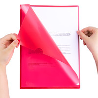 fizz彩色学生用l型文件夹透明办公用品L型10只装加厚PP文件套文件袋