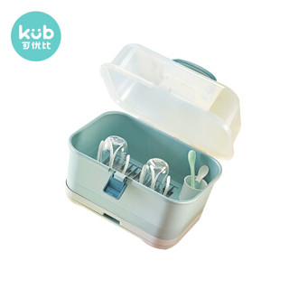 可优比（KUB）婴儿奶瓶收纳箱奶瓶架沥水晾干带盖防尘宝宝餐具收纳盒静溢蓝