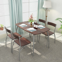 戈菲尔餐桌椅子套装 现代简约钢木一桌四椅餐厅家具 宜祥2362