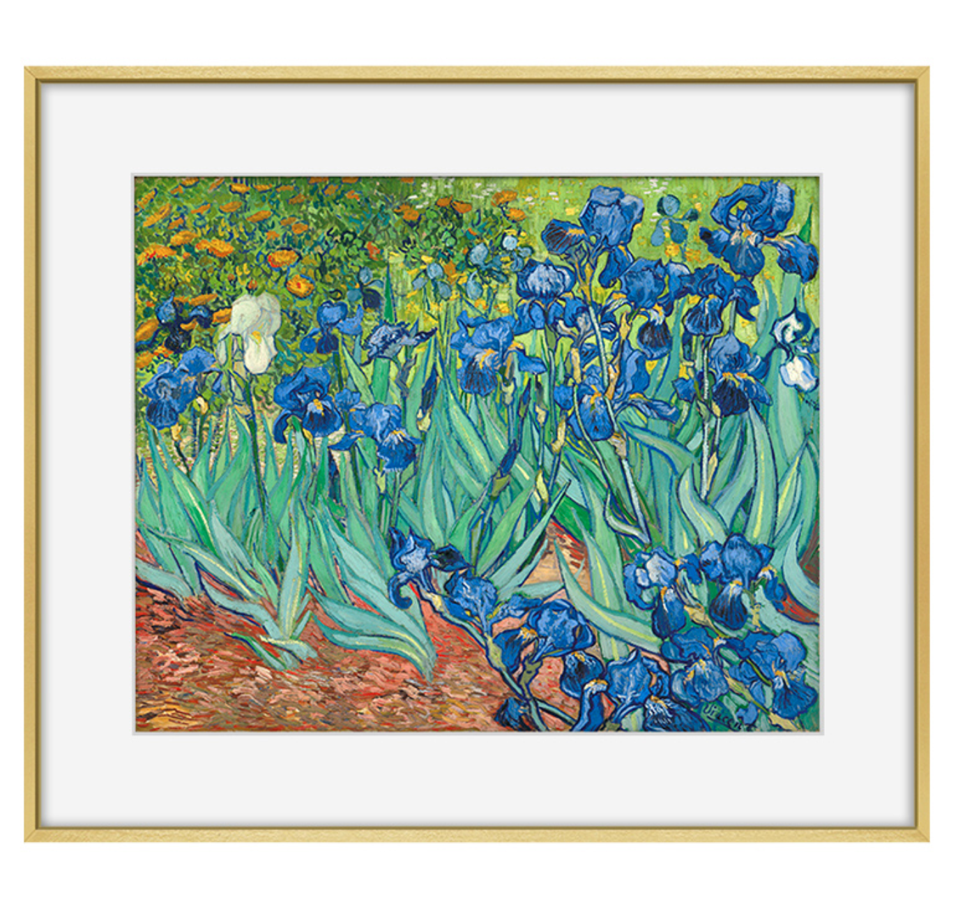 梵高《紫色鸢尾花》版画装饰画 欧式壁画 餐厅装饰画客厅