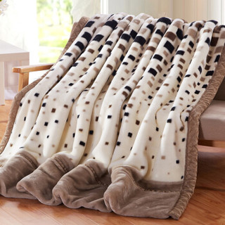 南极人NanJiren 毛毯 双层加厚拉舍尔毛毯 秋冬保暖厚毯子被子空调毯冬季盖被盖毯 180*220cm *3件